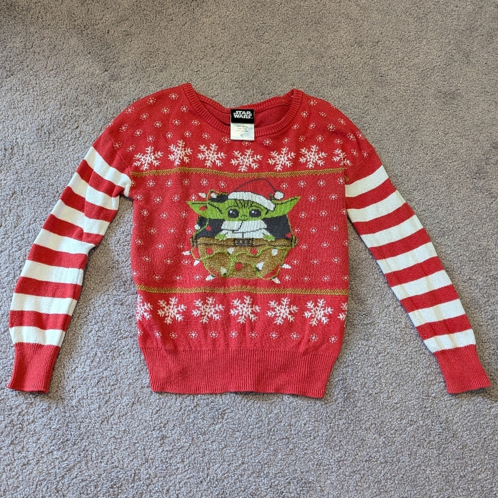 Grogu "Baby Yoda" Holiday Christmas sweater, size 4T